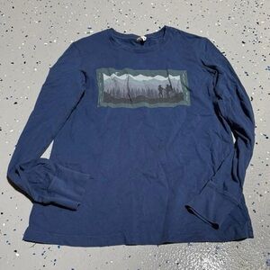 Women’s Zyia Active Navy Long Sleeve Graphic Shirt - Outdoor Mountain Design